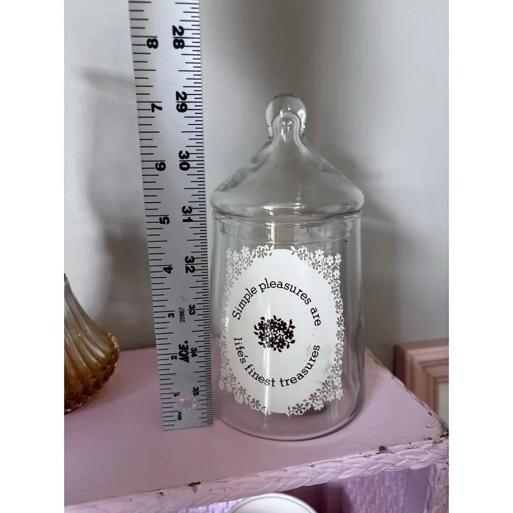 Vintage Holly Hobbie Glass Candy Tea Jar Cansiter Lid American Greetings